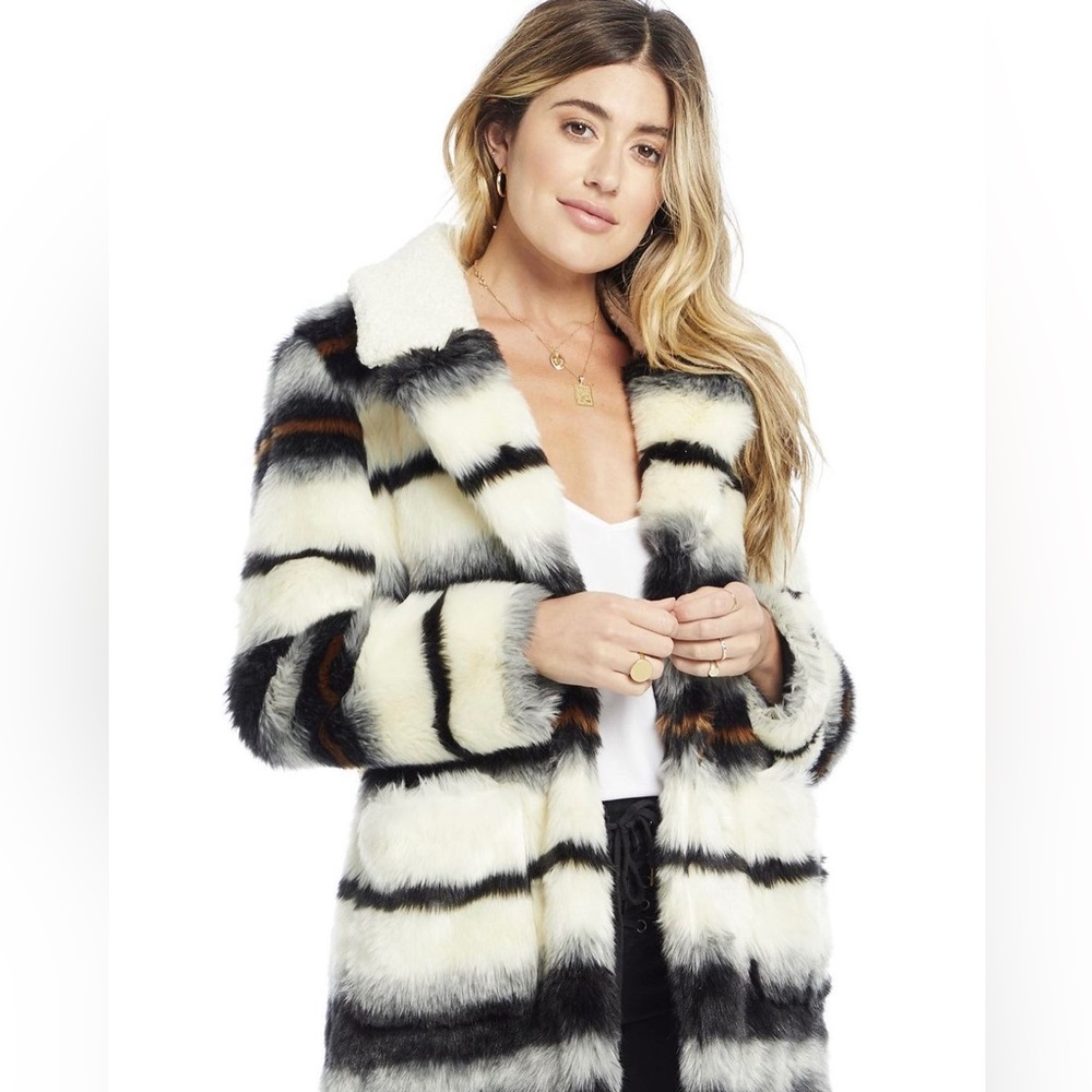 Striped Fur Coat